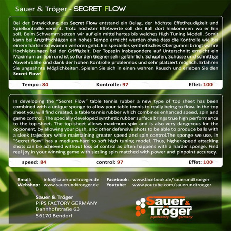 гладкая накладка SAUER & TROGER Secret Flow черный