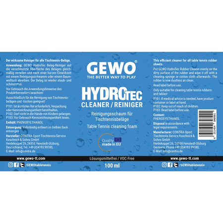 жидкость для чистки накладок GEWO Hydrotec 100 ml