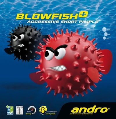 короткие шипы ANDRO Blowfish Plus красный