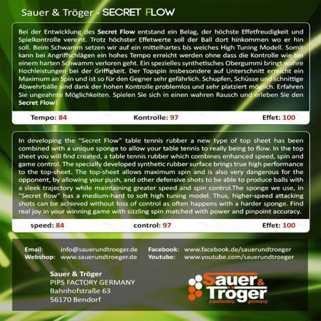 гладкая накладка SAUER & TROGER Secret Flow красный