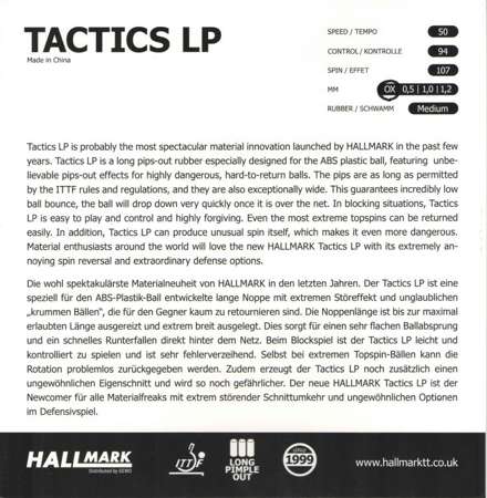 длинные шипы HALLMARK Tactics LP красный
